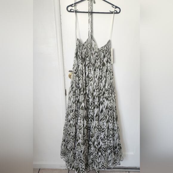 NWT Misa Los Angeles Andromeda Green white Halter Tiered Maxi Dress medium - Picture 8 of 12